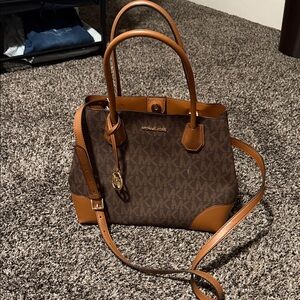 Michael Kors Brown and Tan Satchel